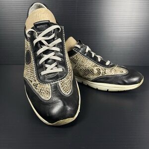 Mephisto Womens Sneakers Runoff Air-Jet Size 9.5‎ Leather Black/Snakeskin Print